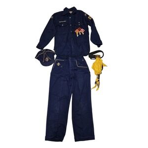 VINTAGE Cub Scout Uniform Shirt Patches Pants Cap Neckerchief Scarf Slide Belt